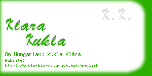 klara kukla business card